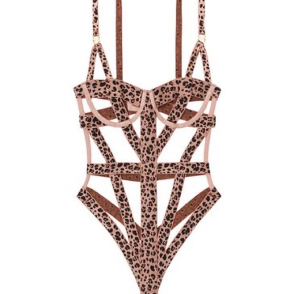 Victoria’s Secret leopard bondage bodysuit teddy xs